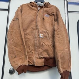 Vintage Carharrt zip up jacket/hoodie with company knits light brown M